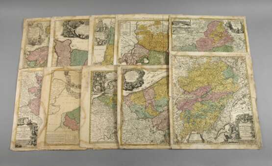 Homanns Erben, Zehn handkolorierte Landkarten - photo 1