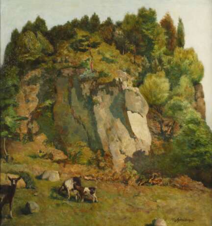 August Achtenhagen, "Kalkfelsen in Oberfranken" - Foto 1