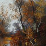 J. Miller, Herbstlicher See mit Ente - Foto 1