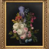 Biedermeier-Stillebenmaler "Blumenarrangement", Öl/ Mp., unsign., 46,5x38 cm, Rahmen - Foto 1