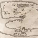 Karte "Insel Poel nahe bei der Stadt Wismar 1675", Planansicht, Kupferstich aus Merian aus Theatrum Europaeum, leicht vergilbt mit kl. Flecken, 25,5x37 cm, ungerahmt - Foto 1