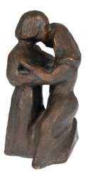 Figur &quot;Liebespaar&quot;, Bronze, dunkel patiniert, unsigniert, H. 26,5 cm