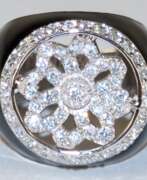 Produktkatalog. Ring, 925er Silber mit brillanten Zirkonia besetzt und schwarz emailliert, RG 57, Innendurchmesser 18,1 mm
