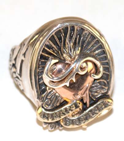 Ring "Heart Breaker", Christian Audigier by Ed Hardy, 925er Silber, ca. 16,2 g, RG 55, Innendurchmesser 17,5 mm - Foto 1