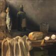 Nagtegaal, Jan Frederik Johannes (1920 Amsterdam-2000) &quot;Stilleben mit Weinflasche, Fisch und Brot&quot;, Öl/ Lw., sign. u.r., 50x61 cm, Rahmen (Er war ein niederländischer Stillebenmaler und Restaurator) - Auktionsarchiv