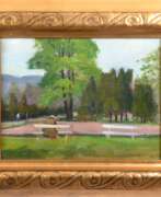 Overview. Kelemen, Peter (Ungarischer Maler 20. Jh.) &quot;Parklandschaft mit alten Baumbestand und Personenstaffage&quot;, Öl/ Pappe, um 1930, sign. u.r., 34x44,5 cm, Rahmen