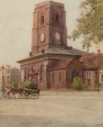 Horace van Ruith. Ruith, Horace van (1839 Sankt Petersburg-1923 London) &quot;Alte Kirche Chelsea&quot;, Aquarell, sign. u.r., 23x29 cm, im Passepartout hinter Glas und Rahmen
