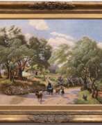 Джон Рафтер. Rafter, John (1824-1907) &quot;Frau mit Ziegen in ländlicher Landschaft&quot;, Öl/ Lw., 61x97 cm, Rahmen
