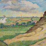 Rusche, Moritz (1888 Zeddenick-1969 Magdeburg) "An der Elbe", Öl/ Lw., unsign., rückseitig bez., 65,5x80 cm, ungerahmt - Foto 1