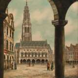 Bardey, Jeanne (1876-1944) "Marktplatz mit Kirche", Aquarell, sign. u.r., 22x17 cm, ungerahmt - Foto 1