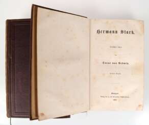Stark, Hermann, 3 Bände &quot;Deutsches Leben&quot;, 1869, Stuttgart, Verlag der Cotta'schen Buchhandlung, Gebrauchspuren, stockfleckig