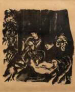 Вильгельм Кольхофф. Kohlhoff, Wilhelm (1893 Berlin-1971 Schweinfurth) &quot; Das Drama&quot;, Grafik, 32x30 cm, im Passepartout hinter Glas und Rahmen
