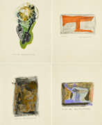 Wax crayon. Olav Christopher Jenssen. Mixed Lot of 4 Paper Works