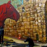 Bathing the red Trojan horse Масло на холсте Сюрреализм philosophica Украина 2024 г. - фото 5