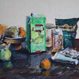 "My meager table" Маслянная пастель пастель масляная Neo-impressionism Still life Ukraine 2024 - photo 1