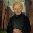 Lotte Laserstein (Preußisch Holland/Königsberg 1898 - Kalmar/Schweden 1993). Die Mutter der Künstlerin (Meta Laserstein) vor Häusern. - Auktionspreise