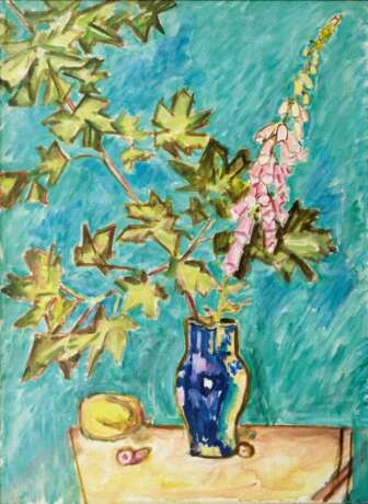 Ivo Hauptmann (Erkner 1886 - Hamburg 1973). Blaue Vase mit Blütenzweigen. - Foto 1