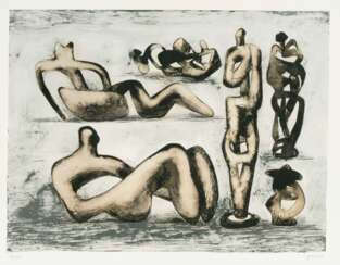 Henry Moore (Castleford 1898 - Much Hadham 1986). Six Sculpture Ideas.