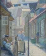 Ernst Eitner. Ernst Eitner (Hamburg 1867 - Hamburg 1955). Gespräch auf der Straße.
