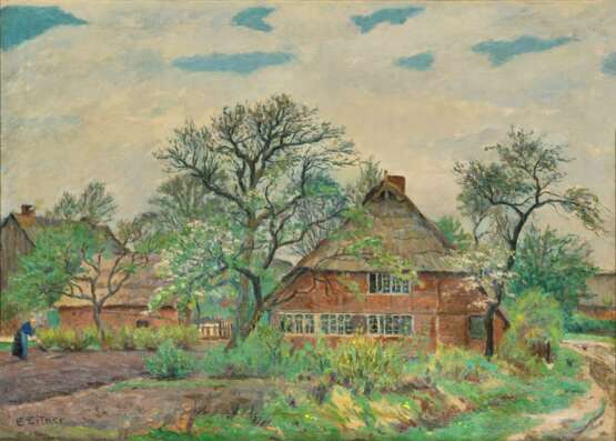 Ernst Eitner (Hamburg 1867 - Hamburg 1955). Village in Spring. - фото 1