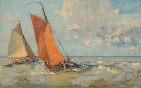 Poppe Folkerts (Norderney 1875 - Norderney 1949). Boats off Norderney. - photo 1