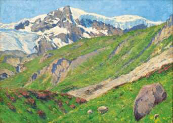 Carl Arp (Kiel 1867 - Jena 1913). Monte Livrio mit Gletscher bei Franzenshöhe.