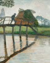 Otto Modersohn (Soest 1865 - Fischerhude 1943). Bridge over River Wümme in Fischerhude.