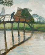 Отто Модерзон. Otto Modersohn (Soest 1865 - Fischerhude 1943). Bridge over River Wümme in Fischerhude.