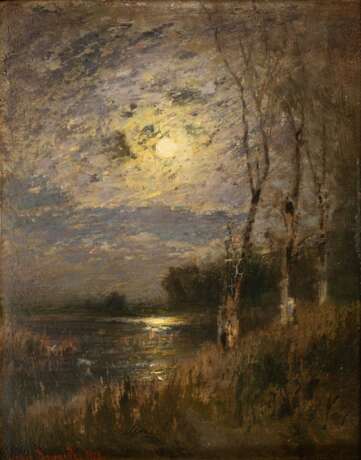 Louis Douzette (Tribsees 1834 - Barth 1924). Moon over the Moor. - photo 1