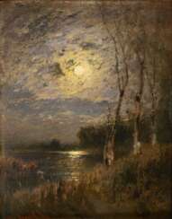 Louis Douzette (Tribsees 1834 - Barth 1924). Moon over the Moor.