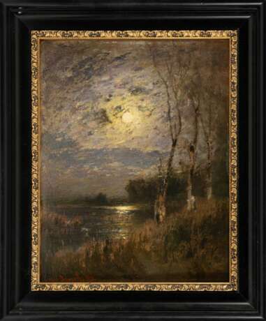 Louis Douzette (Tribsees 1834 - Barth 1924). Moon over the Moor. - photo 2