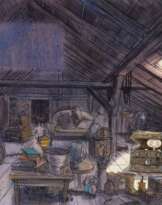 Daniel Napp (Nastätten 1974). Two Watercolours: The Little Ghost.