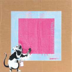 Not by Banksy by Not Not Banksy. Rat with Not Black Square.