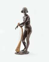 Robert Poetzelberger (Wien 1856 - Reichenau 1930). A Standing Female Nude with Harp.