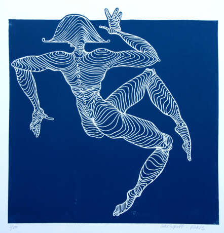 танец наполеона arkhipoff arkhipoff масло на бумаге Линогравюра Сюрреализм новый сюрреализм Франция современный художник 2019 г. - фото 1