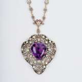 An Art-Nouveau Amethyst Diamond Necklace 'Mode de la Renaissance'. - photo 2