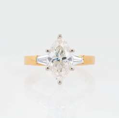 A Solitaire Diamond Ring with Marquise Diamond.