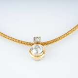 A Golden Necklace with Rare White Diamond Pendant. - фото 2
