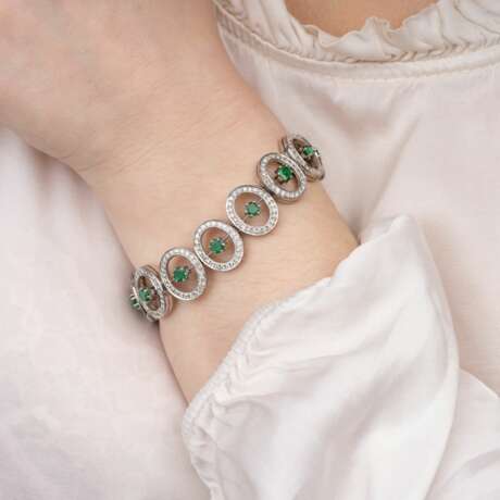 Smaragd-Brillant-Armband. - Foto 2