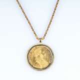 A Coin Pendant on long Gold Necklace. - фото 1