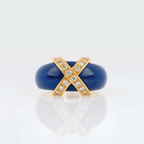 A Lapis Lazuli Ring with Diamonds. - фото 1