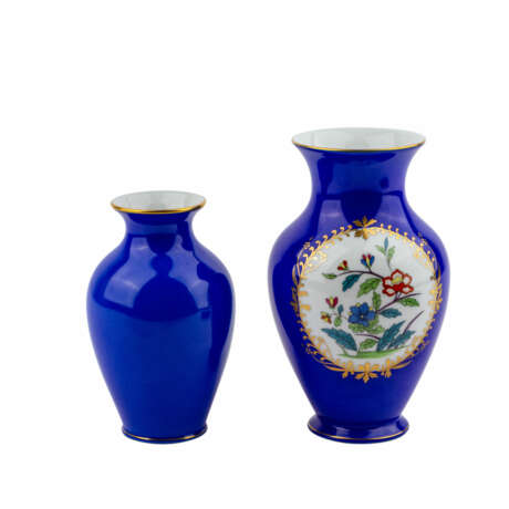 HEREND 2 Vasen und 1 Deckeldose, 20. Jahrhundert - Foto 5