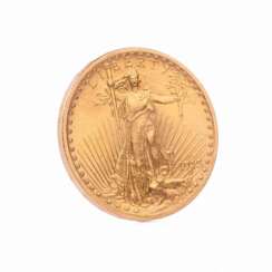 Goldmünze '20 Dollar Saint Gaudens Double Eagle 1915'.