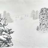 Снег в Тродосе. Кипр. Натуральные пигменты Drybrush инетерьерная картина Mountain landscape Cyprus 2024 - photo 1