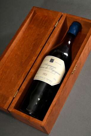 Flasche Armagnac "Baron de Sigognac" 1923, in Original Holzkiste mit Messing Schild, Gers, Frankreich, 0,7l - Foto 5