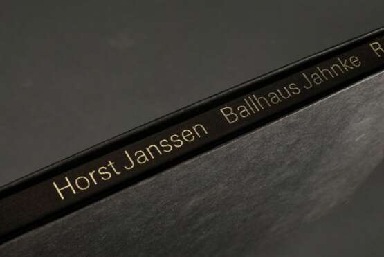 Band Horst Janssen (1929-1995) "Ballhaus Jahnke, Radierungen" 1969, hrsg. von Wieland Schmied, Insel Verlag, Bleistift-Zeichnung "Auge" auf Vorsatz, sign./dat. (13.12.69), in Original Schuber (leichte… - фото 9