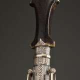 Jambiya Dolch mit ornamental verzierter Silber Scheide und Hartholz Griff, Persien 20.Jh., L. 39cm - Foto 6
