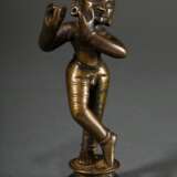 Bronze Figur "Krishna Venugopola", Indien 18. Jh., H. 15,8cm, Flöte verloren, in situ erworben um 1960/70, ehem. Slg. Fotograf Walter Schollmayer - фото 1