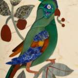 Rechteckige Tischplatte mit opulent dekorierter Pietra Dura Arbeit "Vögel in Blütenranken", verschiedene Halbedelsteine u.a.: Lapislazuli, Karneol, Jaspis, Italien 20.Jh., 3x101x76,5 - photo 4