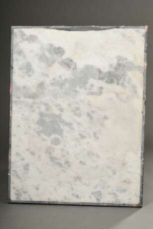 Rechteckige Tischplatte mit opulent dekorierter Pietra Dura Arbeit "Vögel in Blütenranken", verschiedene Halbedelsteine u.a.: Lapislazuli, Karneol, Jaspis, Italien 20.Jh., 3x101x76,5 - фото 6